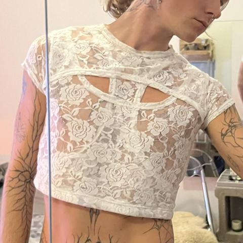 Barragán White Lace Carrera Crop Top 

Perfect condition
Small re sewn seam on inside (not visible)