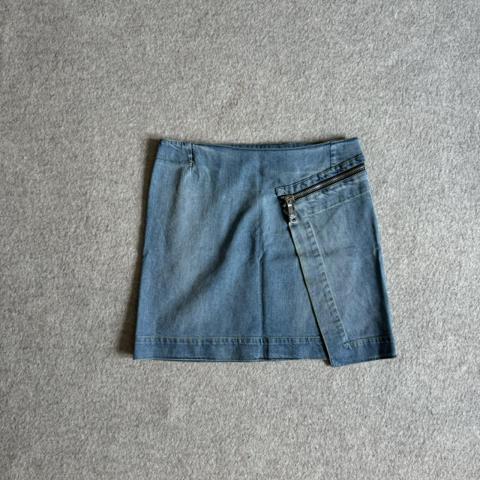cop copine asymmetrical mini denim