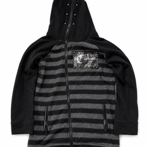 sexpot revenge striped hoodie 

zip goes all the way up the hood 

fits m but sleeves are kinda short 


sexpot revenge algonquins bpn 14thaddiction ifsixwasnine kmrii noid fuga midas yasuyukiishii i6w9 goa lgb h.naoto roen share spirit undercover tornado mart goa hysteric glamour semantic design