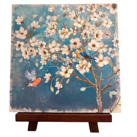 Wijotavic Bird and Blossom Canvas Wall Art Teal Blue Floral Decor 13x13

Wijotavic canvas wall art features a serene nature scene with vibrant birds perched among delicate white blossoms. The artwork is rendered in a soft, painterly style with a rich teal blue background that makes the floral and avian details pop. Stretched over a sturdy wooden frame, this square canvas print offers a tranquil aesthetic perfect for a bedroom, living room, or office. The piece captures a graceful moment in nature with a blend of cool and warm tones, adding a sophisticated touch to any interior decor.

Measurements:
• Canvas: 13.75" x 13.75" (35cm x 35cm)

#Cottagecore #Nature #Floral