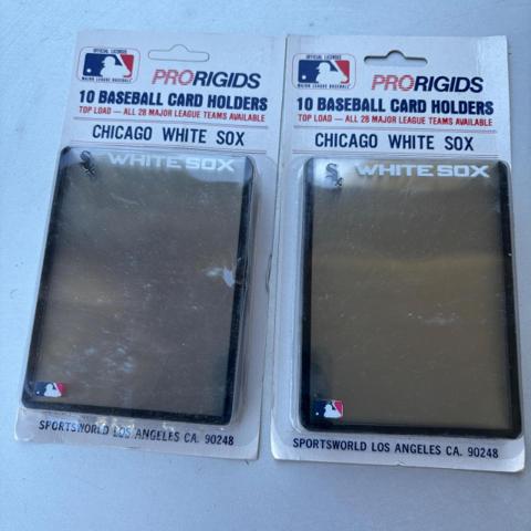 ProRigids Chicago White Sox Baseball Card Holders 10 Pack MLB Top Load Lot of 2

ProRigids Chicago White Sox baseball card holders provide a premium way to display and protect your favorite trading cards. These top-loading rigid holders feature the iconic White Sox team name and logo, officially licensed by Major League Baseball. Manufactured by Sportsworld Los Angeles, each pack contains 10 holders designed to keep standard-sized cards safe from bends and damage while showcasing team pride. Perfect for collectors looking for vintage-style team-specific supplies to house their Chicago baseball memorabilia.

Brand: ProRigids
Team: Chicago White Sox
League: MLB
Quantity: 20 Holders Total (Two 10-Packs)
Type: Top Load Rigid Holders
Color: Clear with White/Black accents
Material: Rigid Plastic
License: Official MLB Licensee
Manufacturer: Sportsworld
Origin: Made in Taiwan
Vintage: Yes
Compatibility: Standard Trading Cards

Keywords: South Side, MLB Memorabilia, Trading

#Sporty #Collegiate
