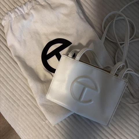 White leather mini bag with logo #mini #leather
