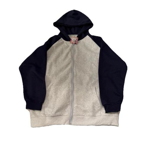 hoodie gray and blue zip