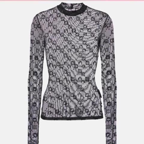 Black mesh long sleeve top with repeating floral and geometric pattern #mesh #floral

Worn once 
Like new