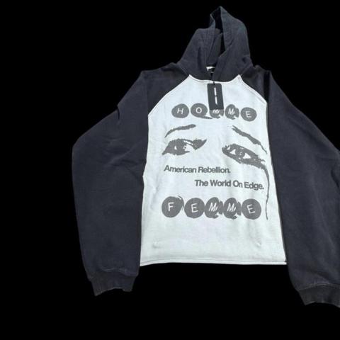 Home Femme Hoodie with black/white graphic featuring eyes and text
#swearwear #designer