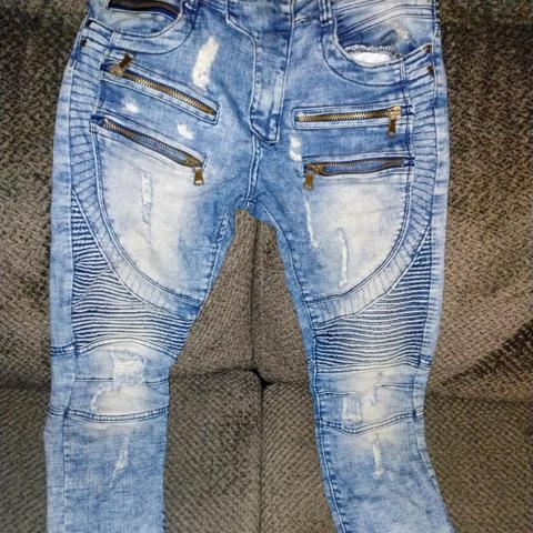 balmain biker jeans