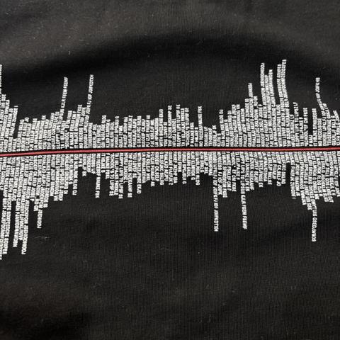 Number nine Black T-shirt with white soundwave graphic and red line #soundwave #music