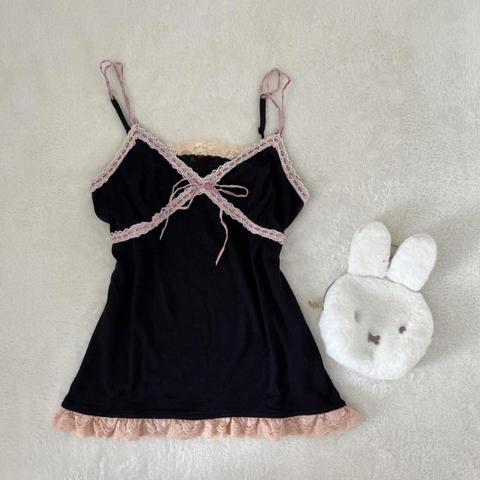 japan sourced Black and pink lace babydoll shoujo dress with bows and lace details - CLEF DE SOL

*Feel free to send offers!*

 #japanese#shoujo#lace#babydoll#top