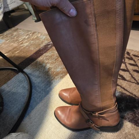 tan leather knee high boots
