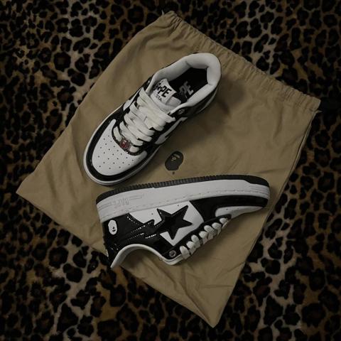 black and white bape sneakers