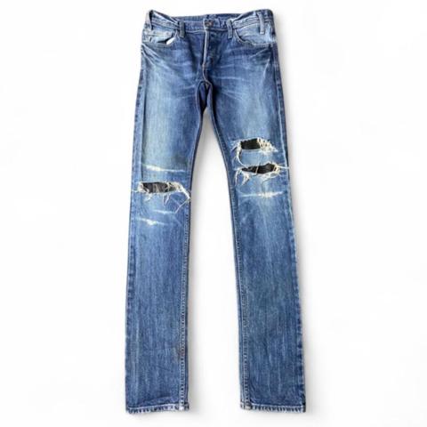 5351 POUR LES HOMMES distressed skinny blue denim jeans

- inseam 33”
- waist 31” 


#denim #luxury #tornadomart #hystericglamour #grunge