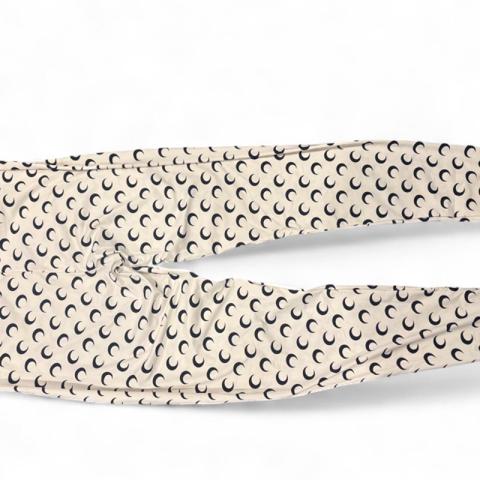 Marine Serre white leggings with black crescent moon pattern, size L #marineserre #moonprint