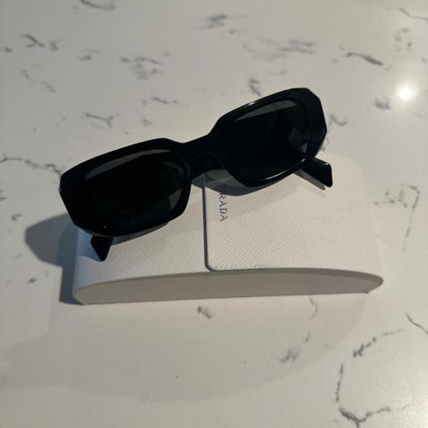 prada black symbole rectangle sunglasses