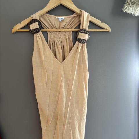 Walter tan tank with strap embellishment Size S #y2k #tank #soft