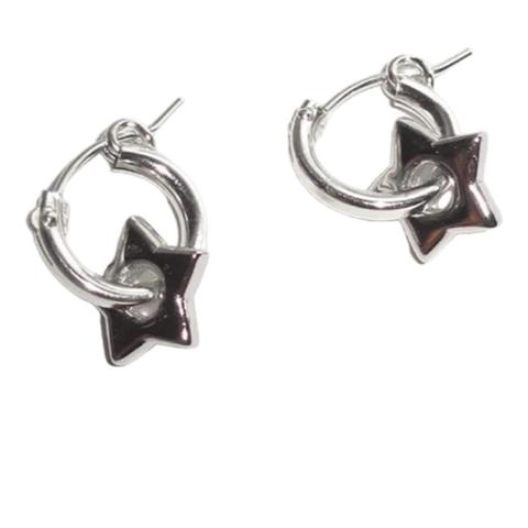 really cool small brand Rimor. not sandy but has a similar easthetic. puffy star sterling silver hoop earrings.

offers welcome!