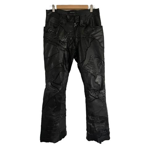 yasuyuki ishii leather patchwork pants