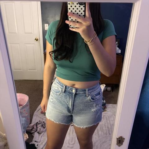 Authentic Mica blue denim shorts size M #mica #denim