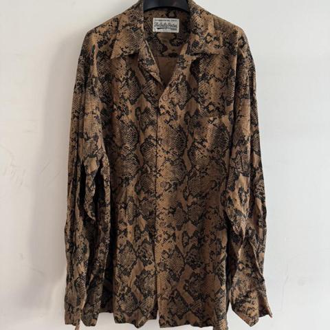 Guilty Parties Japan Brown and black snake print button-up shirt #snakeprint