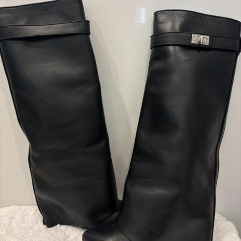 givenchy black leather shark boot