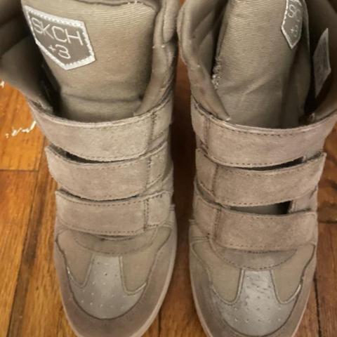 Wedge sneakers, beige, size 7