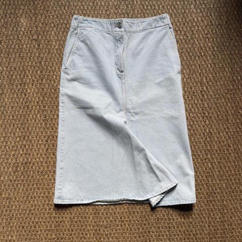 Studio Nicholson light blue denim midi skirt with pockets, size 2 (UK 10) #denim #midi