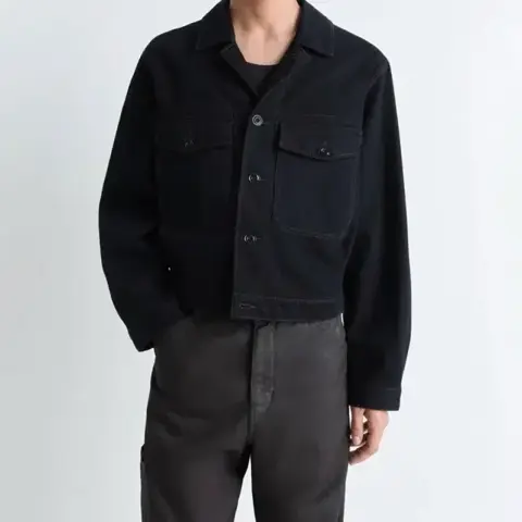 48 르메르 헤비 데님 트러커 자켓 블랙