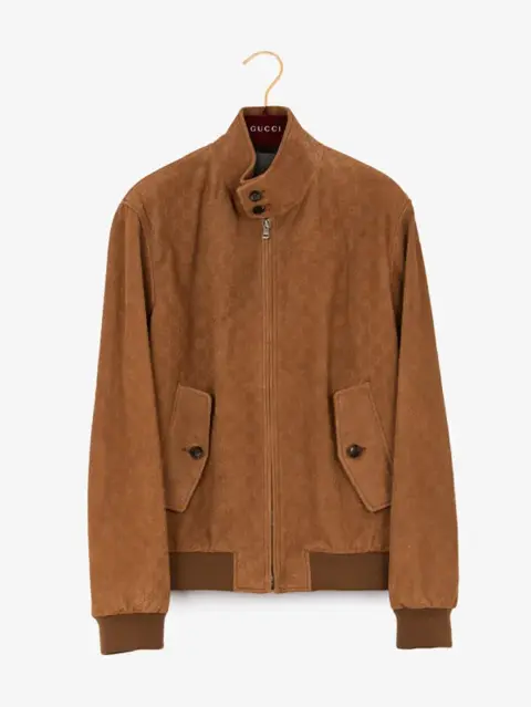 Blouson Gucci Monogram suède marron