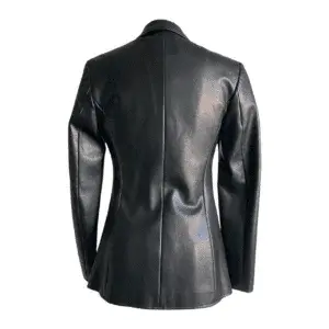 Versace Jeans Couture 90s Black Pleather Blazer