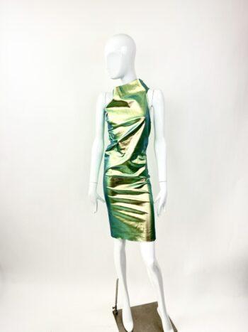 Rick Owens S/S 2023 “EDFU” Iridescent Coated Denim Dress