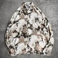 90s FICCE rayon linen flower shirt