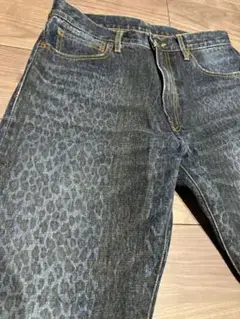 ネペンテス　レオパード柄 デニムパンツ カットオフ インディゴ　クライミー