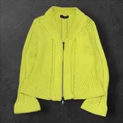 HIROKO KOSHINO ジップアップ リブニット カーディガン 38