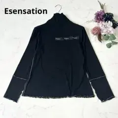 Esensation イーセンセーション ロゴテープ ハイネックカットソー 黒