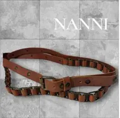 NANNI ナンニ イタリアンレザー　イタリア製　二重巻き　ベルト　ブラウン