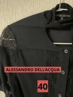 ALESSANDRO DELL’ACQUA レース ボウタイ半袖 ブラウス40