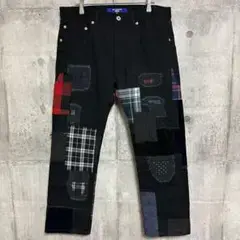 JUNYA WATANABE MAN パッチワーク 再構築 ブラック デニム 黒
