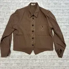 PASTEL HOUSE 長袖シャツジャケット　ブラウン　レトロ　vintage