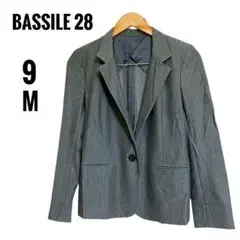 BASILE28 テーラードジャケット グレー ストライプ９号M イタリア