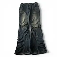 y2k grunge cross design flare denim
