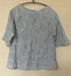 Plantation プランテーション 半袖ブラウス ギンガムチェック