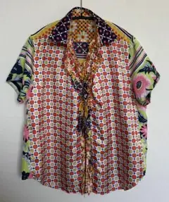 tricot COMME des GARCONS ブラウス　柄　フリル　シャツ