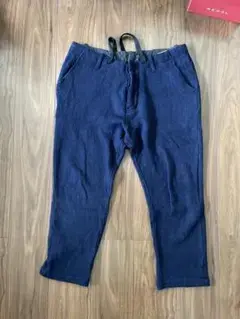 AYUITE ウール混 クロップドパンツ ネイビー サイズ2 コンチョ