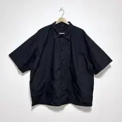 GU ドライコーチシャツ　ワークシャツ 半袖 スナップボタン 黒 カジュアル