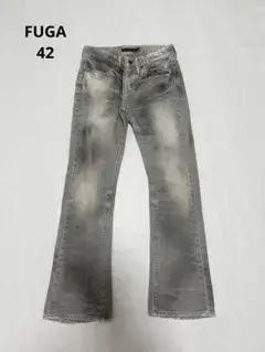 FUGA damage flare black denim pants 42