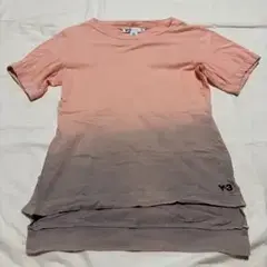 Y-3 グラデーション 半袖Tシャツ ピンク系