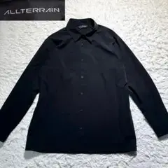 【美品】デサント　オルテライン　長袖シャツ　L 現行モデル　ストレッチ　ブラック