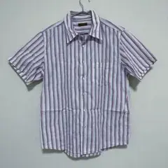 291295=HOMME ストライプ 半袖シャツ