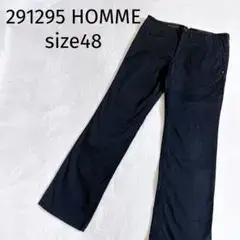 291295HOMME◆ミリタリーテイスト ワークパンツ カジュアル 黒 48