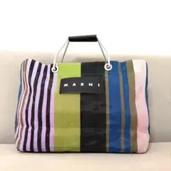 MARNI FLOWER CAFE ストライプバッグ マルチグリーン マルニ