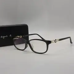 【美品】アニエスベー agnes b. メガネフレーム ロゴ ゴールド　度なし